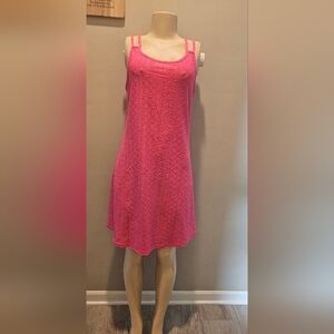 Pink Eyelet Shift Dress